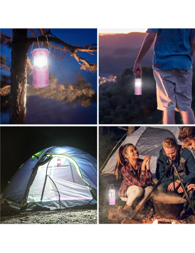 Linterna de Camping LED Rosa SEAMAGIC 250 Lúmenes Portátil