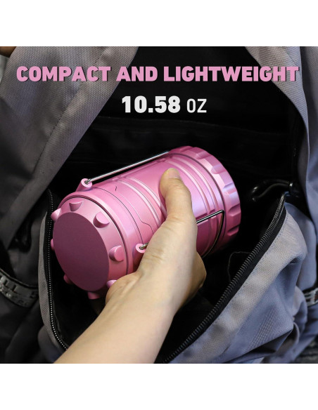 Linterna de Camping LED Rosa SEAMAGIC 250 Lúmenes Portátil
