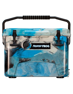 Hielera Aislada Frosted Frog 20QT Azul Gris Negro