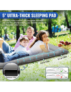 Almohadilla de Dormir Doble KASIMO 198x140cm con Bomba Integrada 2