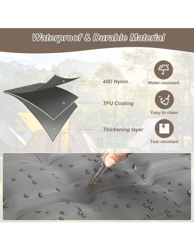 Almohadilla de Dormir Doble KASIMO 198x140cm con Bomba Integrada