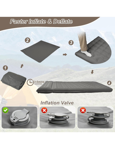 Almohadilla de Dormir Doble KASIMO 198x140cm con Bomba Integrada