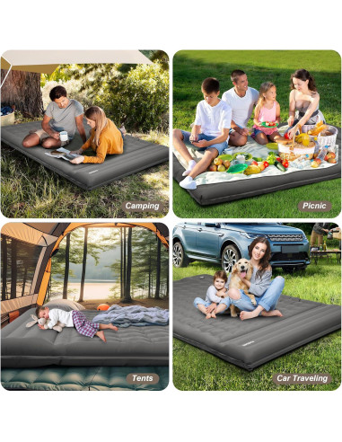 Almohadilla de Dormir Doble KASIMO 198x140cm con Bomba Integrada