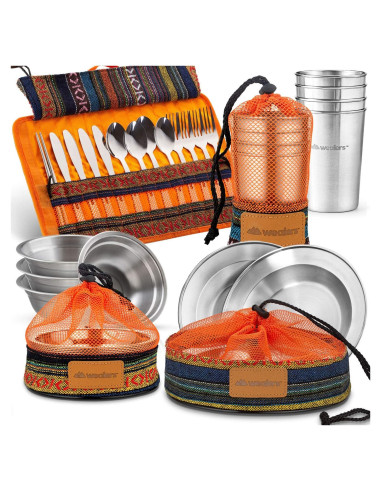 Juego de Utensilios de Acero Inoxidable Wealers para 4 Personas