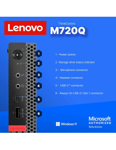Lenovo ThinkCentre M720Q Mini PC | Intel i5-8400T | 8GB RAM | 250GB SSD | Windows 11 Pro 2