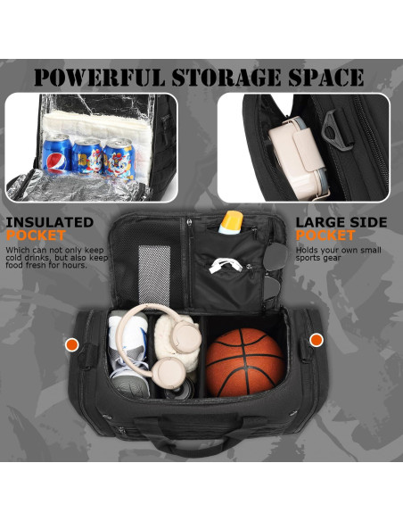 Bolsa de viaje táctica BISKLNDN 45L negra unisex