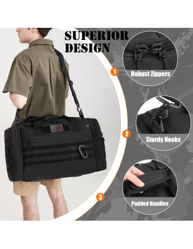 Bolsa de viaje táctica BISKLNDN 45L negra unisex