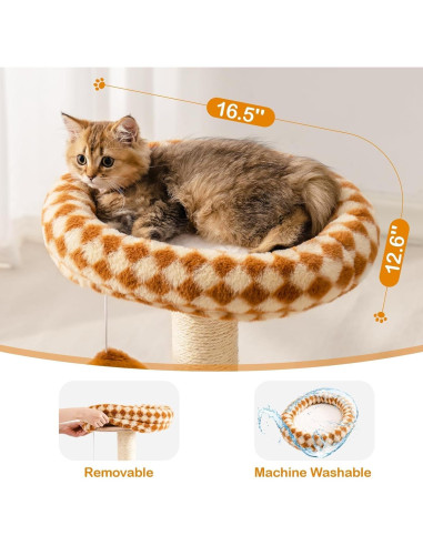 Poste Rascador para Gatos Mewoo con Cama y Juguetes Mediano