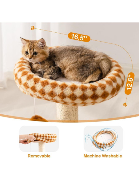 Poste Rascador para Gatos Mewoo con Cama y Juguetes Mediano