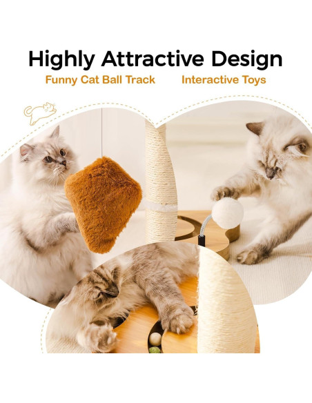 Poste Rascador para Gatos Mewoo con Cama y Juguetes Mediano