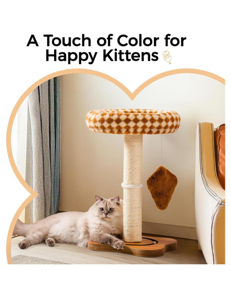 Poste Rascador para Gatos Mewoo con Cama y Juguetes Mediano