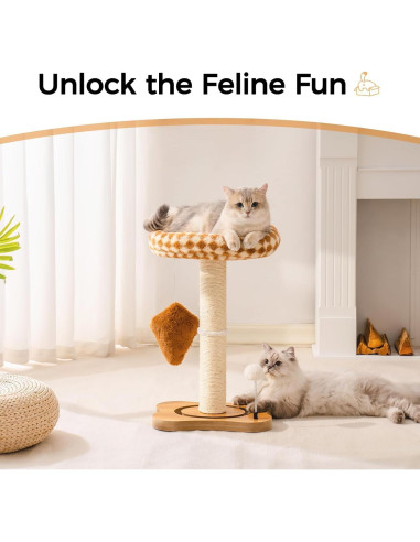 Poste Rascador para Gatos Mewoo con Cama y Juguetes Mediano