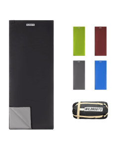 Saco de dormir WILDROOTS 3 estaciones 190x75 cm Negro