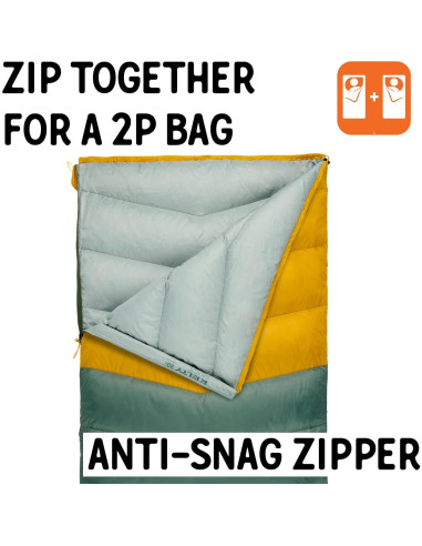 Saco de Dormir Kelty Galactic 30 Relleno Plumas Verde Pato