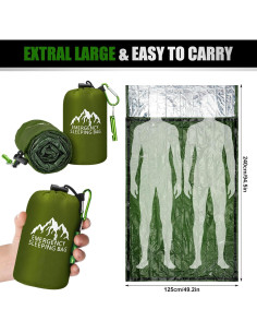 Oudain Bolsa de Dormir de Emergencia 6 Pcs 240x125 cm Verde 2