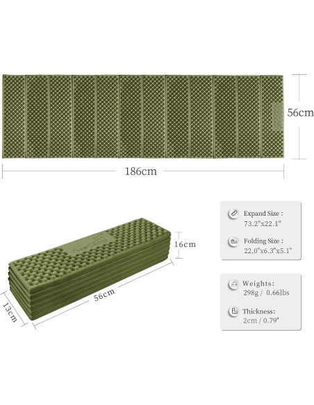 Almohadilla de Espuma Portátil AceCamp 185x55 cm Ligera