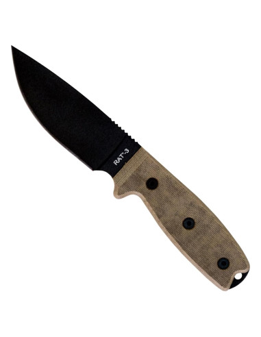 Cuchillo Ontario Knife Company 8665 Rat-3 con Funda Negra