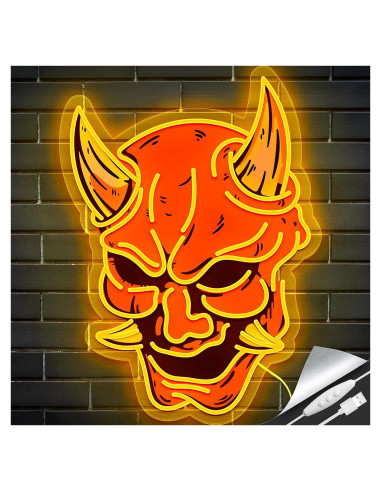 Luz de Neón Hannya GGK 30.99x42.93cm Decoración