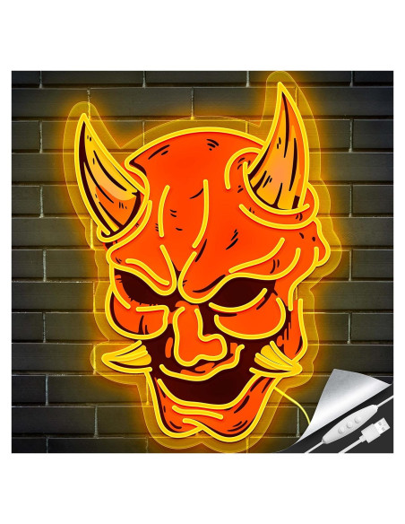 Luz de Neón Hannya GGK 30.99x42.93cm Decoración