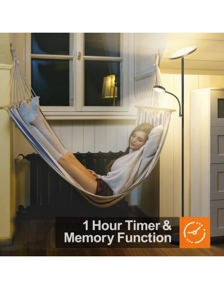 Lámpara de Pie LED OUTON 27W/2400LM y 7W/400LM Regulable