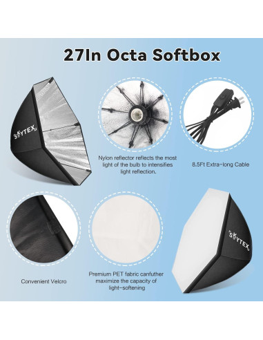 Kit de Iluminación Softbox Skytex 2Pack 28in 135W 5500K