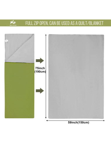Saco de dormir WERTYCITY para clima cálido 1 persona 0.7 kg