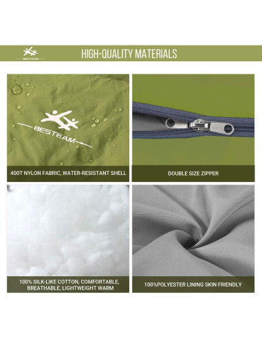 Saco de dormir WERTYCITY para clima cálido 1 persona 0.7 kg