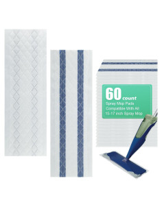 60 Almohadillas de Limpieza Profunda ZQZiQi para Trapeadores 45.72x12.7cm