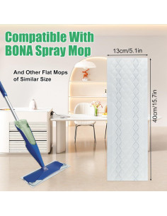 60 Almohadillas de Limpieza Profunda ZQZiQi para Trapeadores 45.72x12.7cm 2