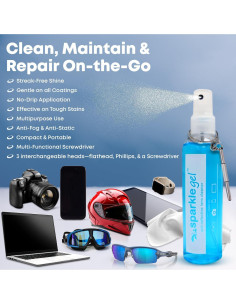 Kit de limpieza de gafas OPTIPAK - 2x2oz spray + 2 paños + destornillador 2