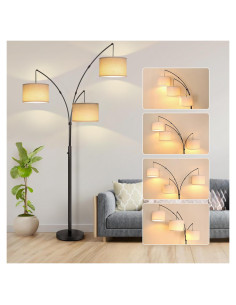 Lámpara de Pie LED Arc OUTON 3 Luces Ajustables 2400lm