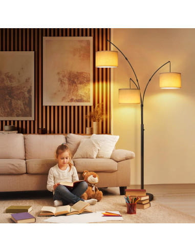 Lámpara de Pie LED Arc OUTON 3 Luces Ajustables 2400lm