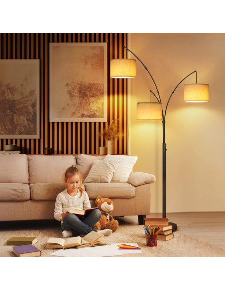 Lámpara de Pie LED Arc OUTON 3 Luces Ajustables 2400lm