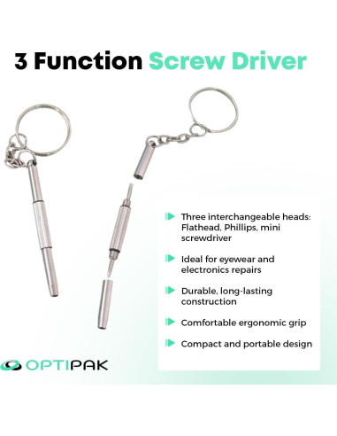 Kit de limpieza de gafas OPTIPAK - 2x2oz spray + 2 paños + destornillador