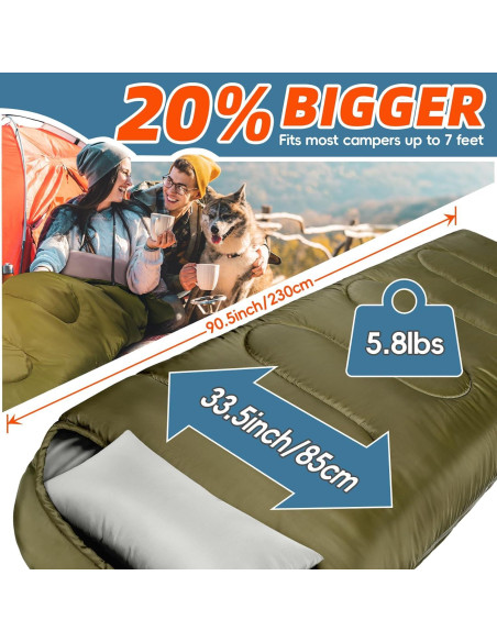 Saco de Dormir Invernal MEREZA E26 Verde Ejercito 0C