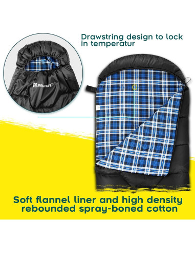 Saco de Dormir Bessport Grande Forrado de Franela -18C a 0C