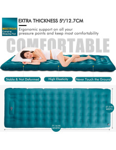 Almohadilla Inflable MEETPEAK 5" Extra Gruesa para Camping 2