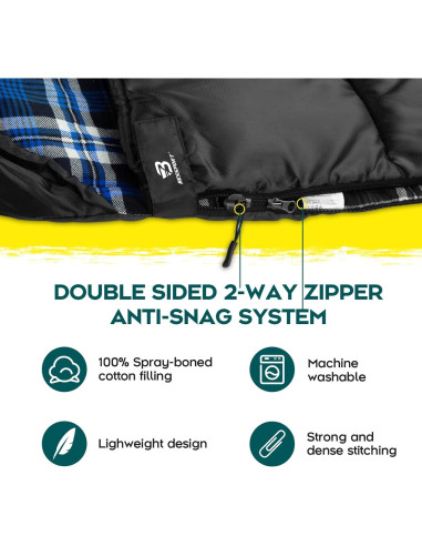 Saco de Dormir Bessport Grande Forrado de Franela -18C a 0C