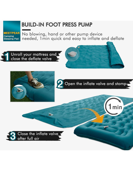 Almohadilla Inflable MEETPEAK 5" Extra Gruesa para Camping