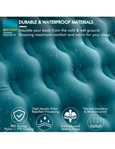 Almohadilla Inflable MEETPEAK 5" Extra Gruesa para Camping