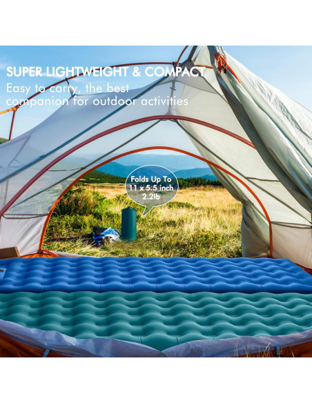 Almohadilla Inflable MEETPEAK 5" Extra Gruesa para Camping