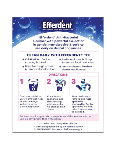 Tabletas Limpiadoras de Retenedores Efferdent - 4 Tabletas