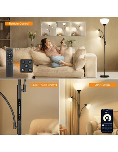 Lámpara de Pie Dimmable OUTON 3 Luces LED Control Remoto