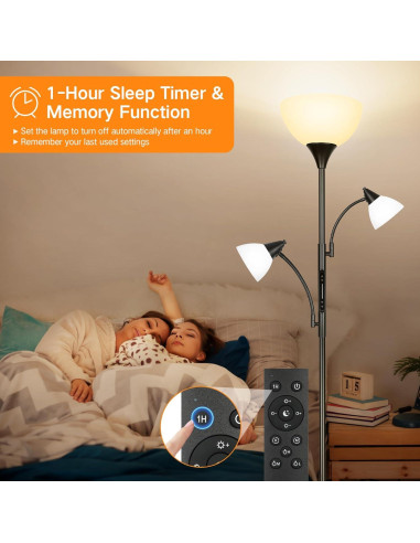 Lámpara de Pie Dimmable OUTON 3 Luces LED Control Remoto