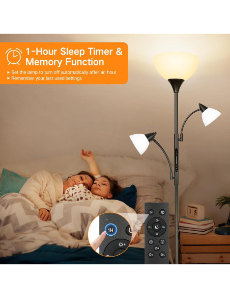 Lámpara de Pie Dimmable OUTON 3 Luces LED Control Remoto