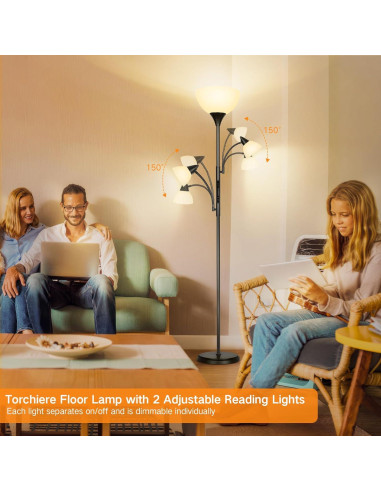 Lámpara de Pie Dimmable OUTON 3 Luces LED Control Remoto