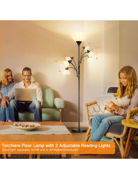 Lámpara de Pie Dimmable OUTON 3 Luces LED Control Remoto