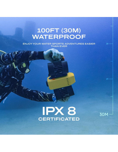 Scooter Acuático LEFEET C1 Amarillo IPX8 30m 60min Batería