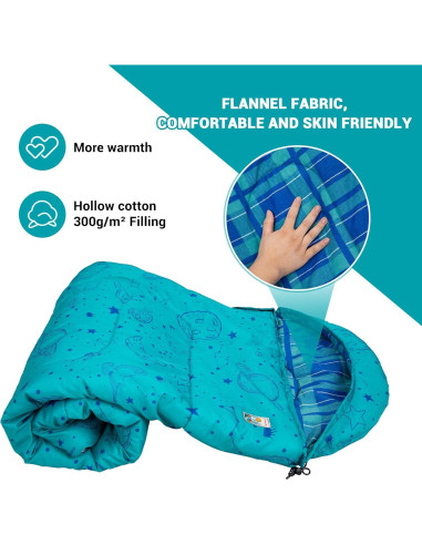 Saco de Dormir KingCamp para Niños 7C Impermeable 170x70cm