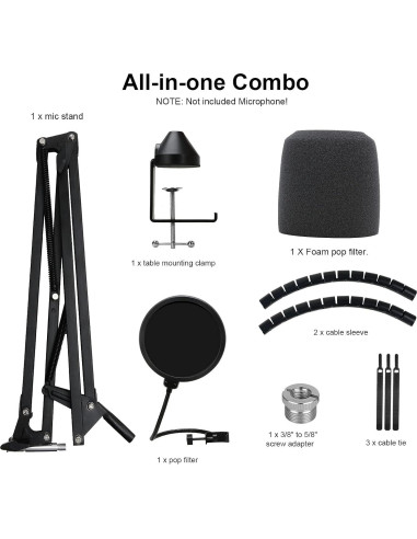 Soporte de Micrófono YOUSHARES MV7 con Filtro Antipop y Paraviento